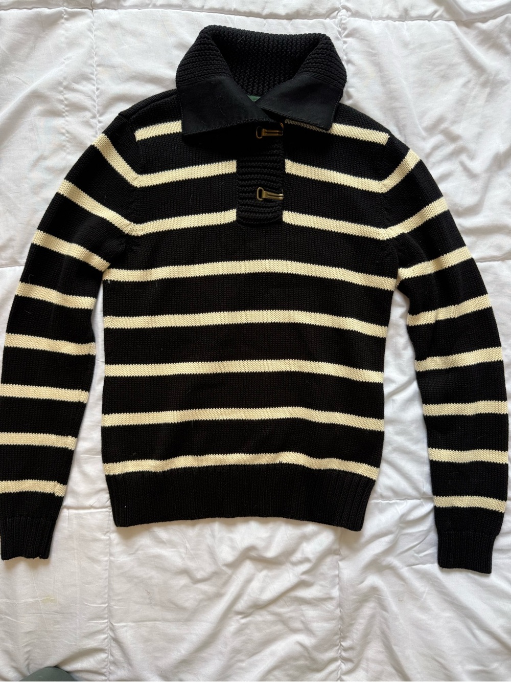 Ralph Lauren Striped Toggle Neck Sweater